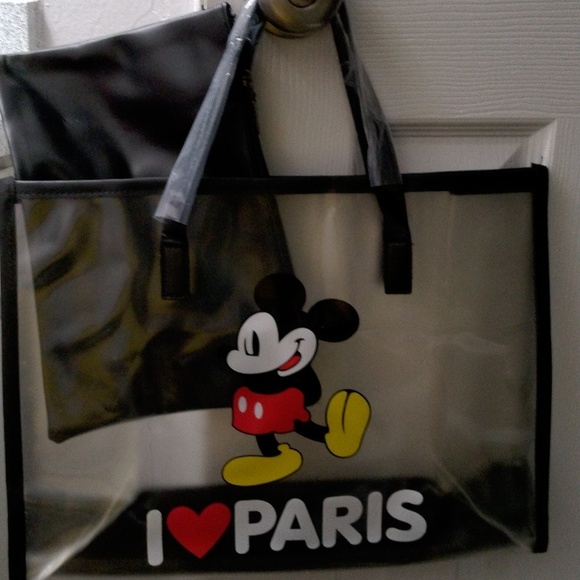 Small Mickey mouse Paris sturdy black and clear bag with case - Picture 2 of 4